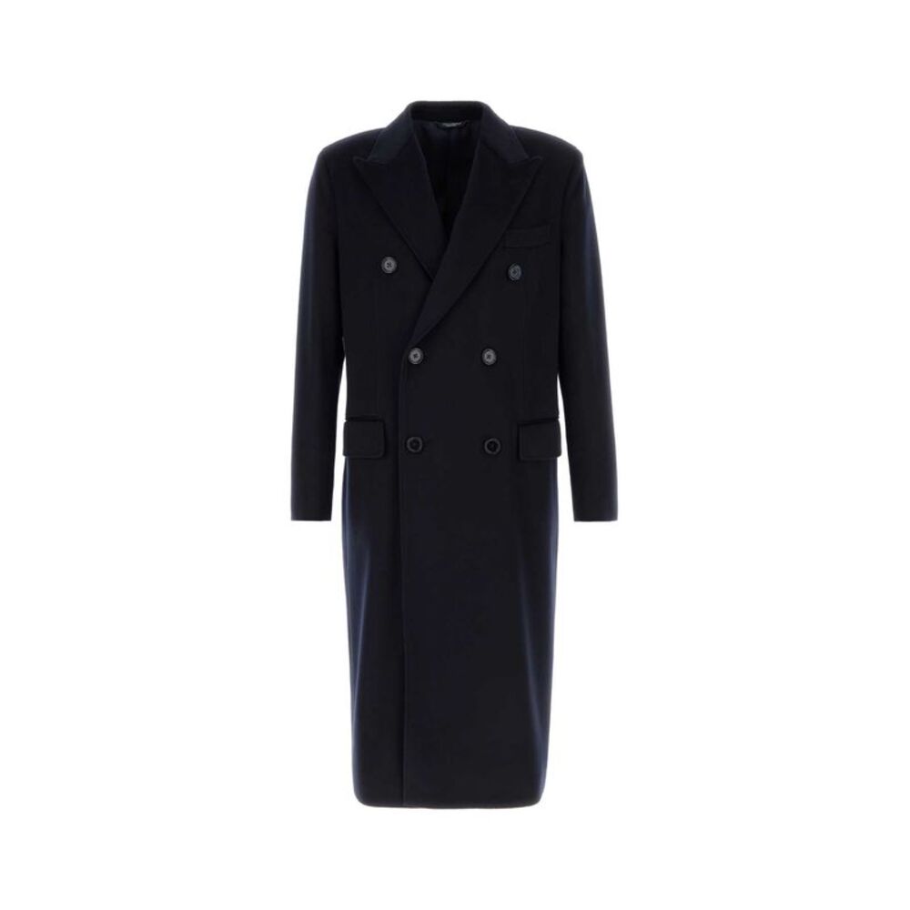 Dolce & Gabbana Men Midnight Blue Wool Coat